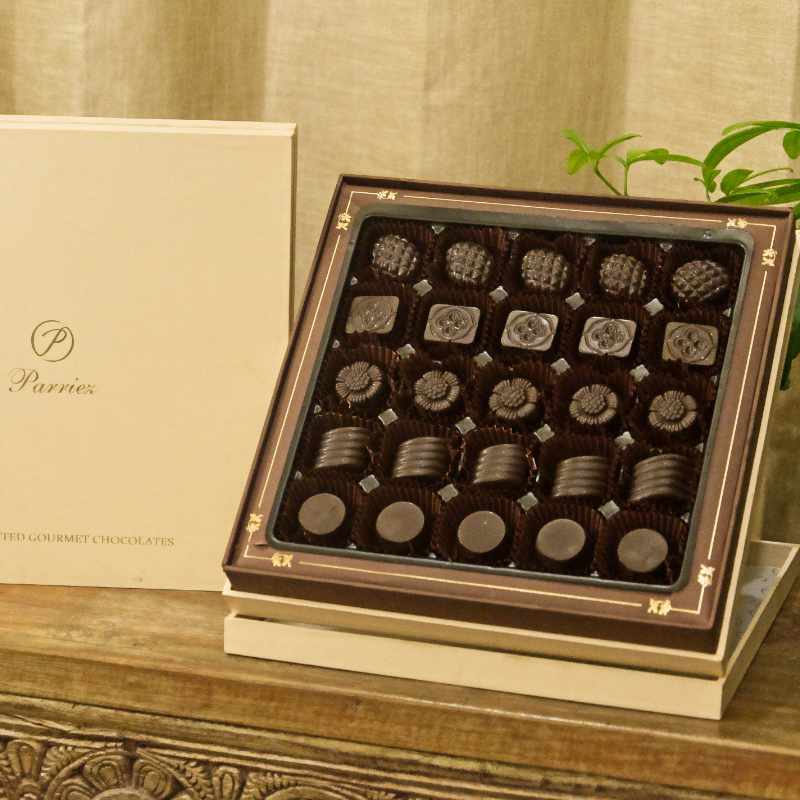 Parriez chocolate box, size 5x5, 25pc